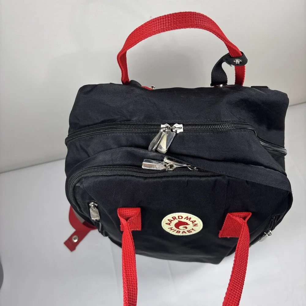 Aardman‎ Hibaby Diaper Lap Top Bag Pockets BackPack Bottle & Wipes Storage Black